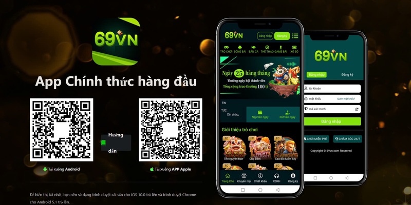 Hướng Dẫn Thao Tác Tải App 69VN Với Hệ Điều Hành Android Và iOS